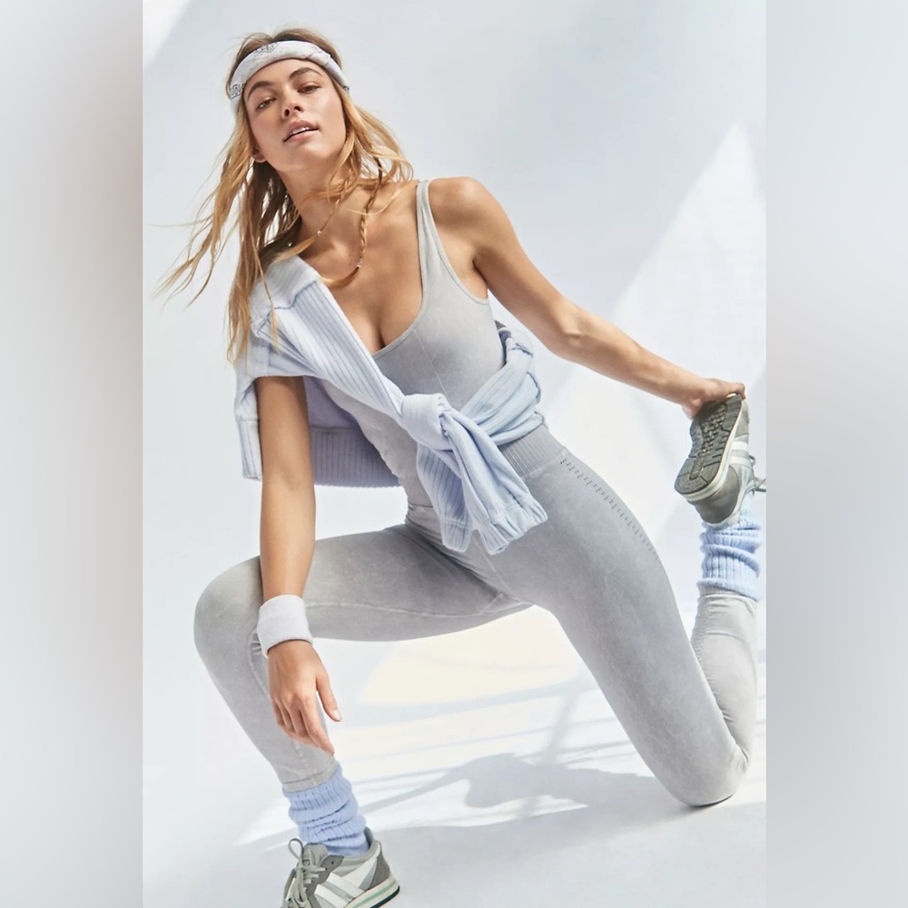 FP Movement by Free People Good Karma Onesie Ice Grey size XS/S